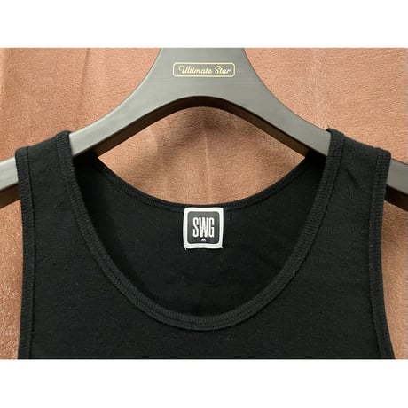 MADE IN JAPAN製 SWAGGER クロスプリントタンクトップ ブラック Mサイズ