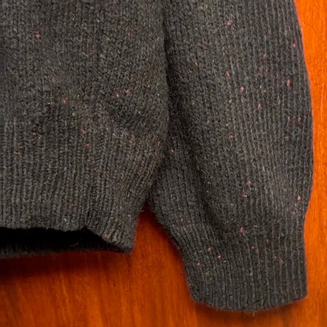 MADE IN USA製 90s NORTHERN REFLECTIONS ショールカラーコットンウールセーター ネイビー Mサイズ