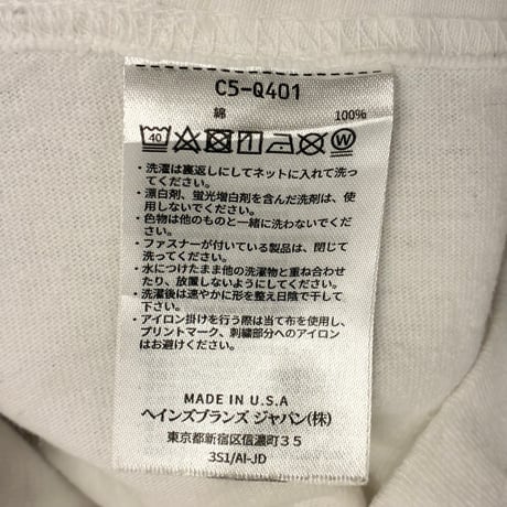 MADE IN USA製 UCLA BRUINS × Champion T1011ボディ カレッジプリント 長袖Tシャツ ホワイト Mサイズ
