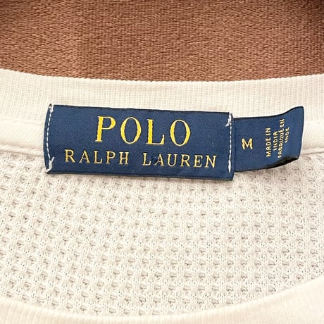 ▲訳あり商品▲ POLO RALPH LAUREN 長袖サーマルカットソー ホワイト Mサイズ