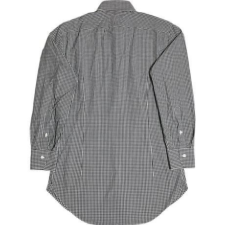 MADE IN JAPAN製 BARNEYS NEWYORK 長袖ボタンダウンギンガムチェックシャツ ブラック 40-87サイズ