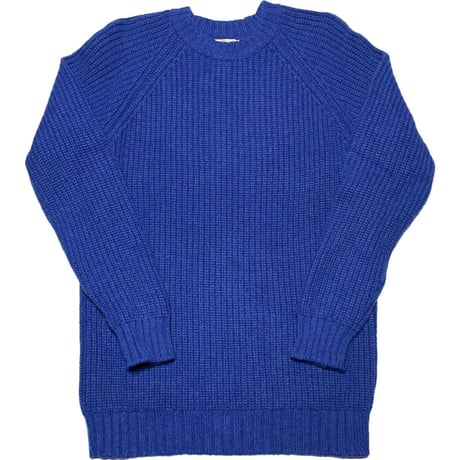 MADE IN SCOTLAND製 WILLIAM LOCKIE クルーネックラムウールセーター ブルー 40サイズ