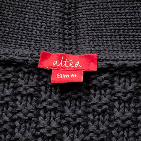 MADE IN ITALY製 altea slim fit テーラード型ニットカーディガン ネイビー Lサイズ