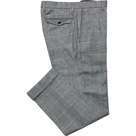 Complet per MEN'S MELROSE ウィンドウ・ペン柄 カシミヤ混ウールスラックス グレー 4サイズ