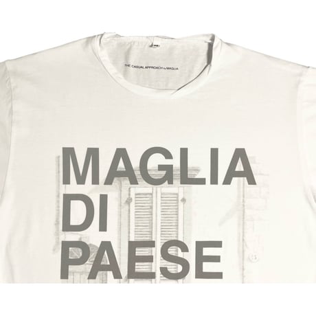 ★新品★ MADE IN ITALY製 MAGLIA 2025年AWモデル 「MAGLIA DI PAESE」 イタリア都市シリーズ プリント クルーネックTシャツ ホワイト M～XLサイズ