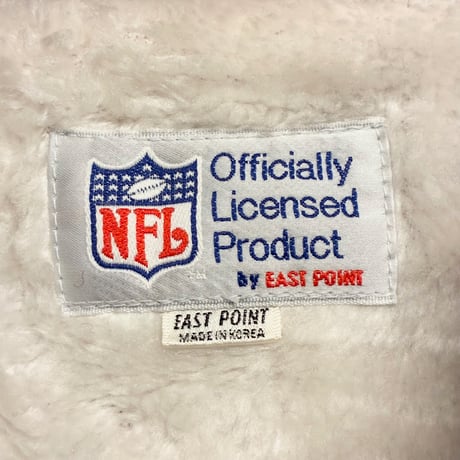 レア MADE IN KOREA製 90s EAST POINT × NFL WASHINGTON REDSKINS 裏ボア フルジップニットジャケット ワイン Fサイズ