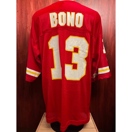 ☆タグ付き新古品☆ MADE IN KOREA製 90s STARTER × NFL KANSAS CITY CHIEFS Steve Bono モデル フットボールジャージ レッド 48サイズ
