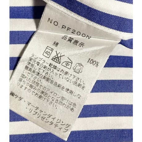 MADE IN JAPAN製 Maker's Shirt KAMAKURA 200番手 クレリック長袖ストライプシャツ ブルー 39-87サイズ