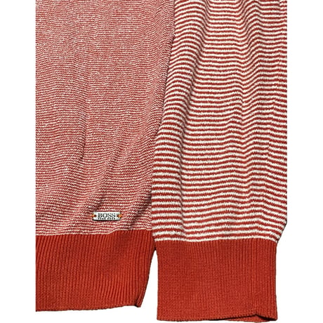 HUGO BOSS Italian yarn コットンクルーネックセーター オレンジ Mサイズ