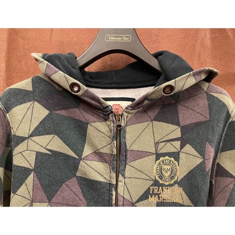 MADE IN ITALY製 FRANKLIN MARSHALL VARSITY フルジップパーカー 迷彩カラー Sサイズ