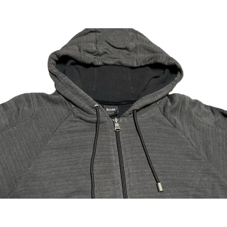 HUGO BOSS SLIM FIT フルジップパーカー チャコールグレー Sサイズ