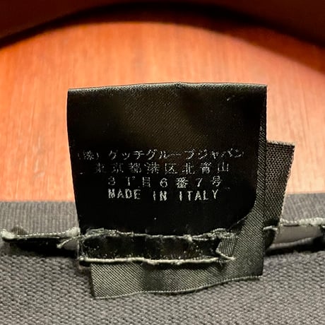 MADE IN ITALY製 GUCCI クルーネックコットンセーター ブラック 50サイズ