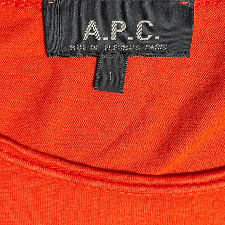 ▲訳あり商品▲ MADE IN FRANCE製 A.P.C. 半袖クルーネックTシャツ レッド 1サイズ