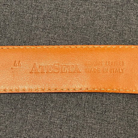 MADE IN ITALY製 ATESETA 型押しレザーベルト ライトブラウン 44サイズ