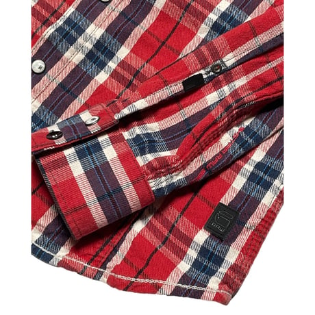 G-STAR RAW 長袖チェックシャツ レッド Sサイズ