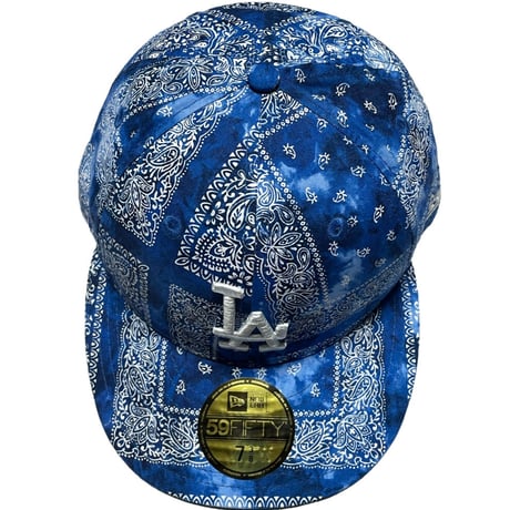 NEW ERA LOS ANGELES DODGERS ペイズリーバンダナ柄ベースボールキャップ ブルー 7 3/8サイズ