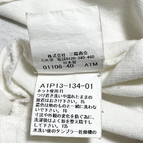 MADE IN JAPAN製 BURBERRY LONDON ヘンリーネックTシャツ ホワイト Lサイズ