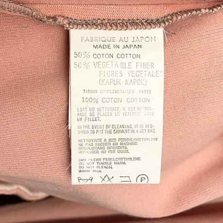 MADE IN JAPAN製 Y's YOHJI YAMAMOTO カポックコットンニットジップテーラードジャケット ピンク 3サイズ