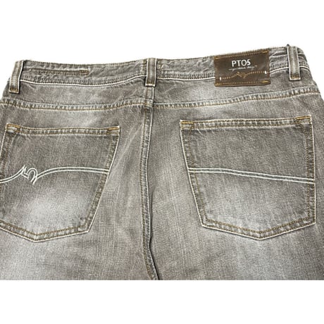 MADE IN ITALY製 PT05 ウォッシュ加工デニムパンツ ブラック W34サイズ