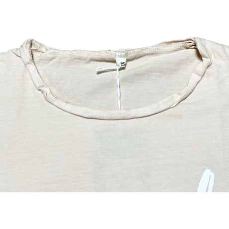 ★新品★ MADE IN ITALY製 MAGLIA 「Monte Bianco」 ロゴプリントクルーネックTシャツ ピンクベージュ S～Lサイズ ユニセックス
