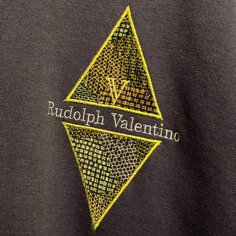 MADE IN JAPAN製 Rudolph Valentino ツートンカラースウェットトレーナー パープル×ブラック Lサイズ