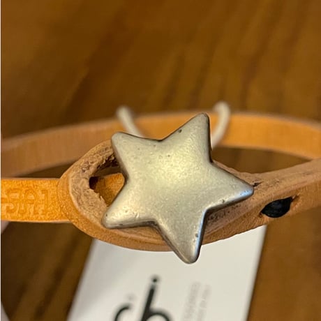 ★新品★ MADE IN ITALY製 TULSI STELLA ハンドメイドレザーブレスレット ナチュラル S/Mサイズ