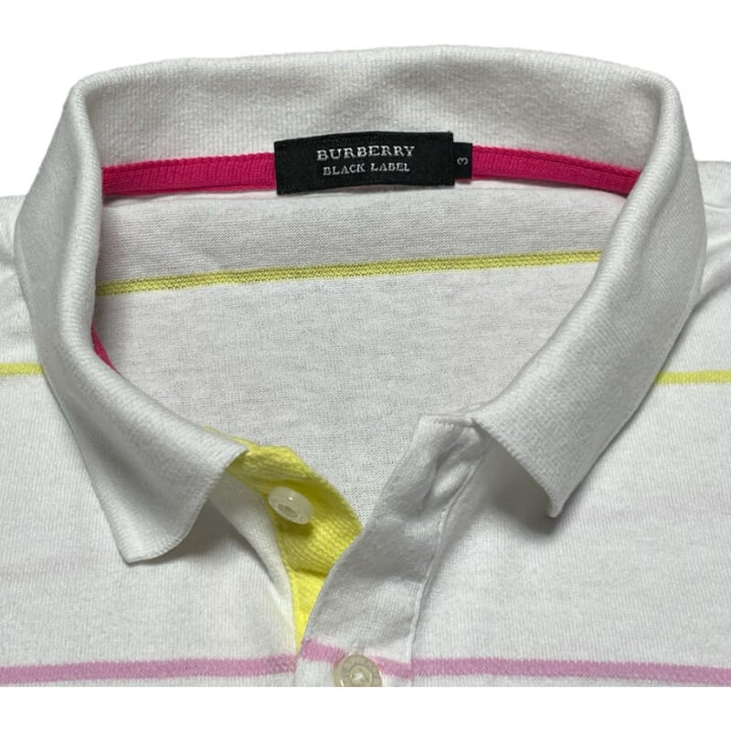 MADE IN JAPAN製 BURBERRY BLACK LABEL ボーダー柄半袖ポロシャ MADE IN JAPAN製 BURBERRY BLACK LABEL ボーダー柄半袖ポロシャ