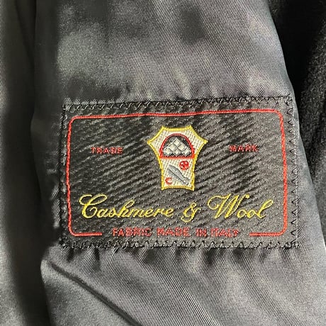MADE IN ITALY製Wool&Cashmere生地使用 MADE IN JAPAN製 BARNEYS NEWYORK Pコート ブラック 48サイズ
