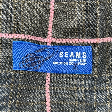 BEAMS チェック柄コットンブルゾン ブラウン×ピンク Mサイズ