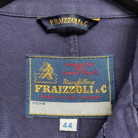 MADE IN ITALY製 FRAIZZOLI コットンステンカラーコート ネイビー 44サイズ