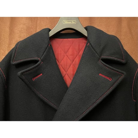 MADE IN JAPAN製 PHENOMENON 2012年AWモデル ウールPコート ネイビー×レッド L/40サイズ