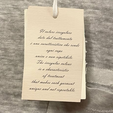 ☆タグ付き新古品☆ MADE IN ITALY製 120% lino ポケット付き半袖リネンTシャツ パールグレー Mサイズ