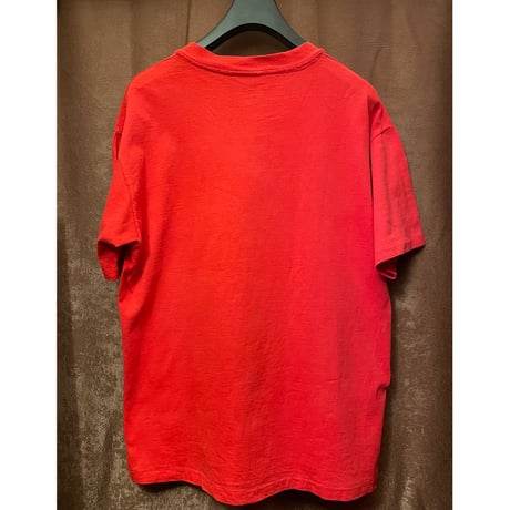 MADE IN USA製 Hanes HEAVYWEIGHTボディ プリントTシャツ レッド Lサイズ