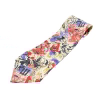 MADE IN FRANCE製 Charvet ジャガード織り総柄シルクネクタイ ブルー