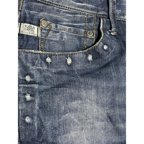 Blood & glitter ITALIAN SLIM スタッズデニムパンツ インディゴ W32-L32サイズ