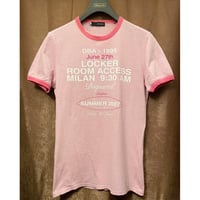 ▲訳あり商品▲ MADE IN ITALY製 DSQUARED2 プリントリンガーTシャツ ピンク Mサイズ