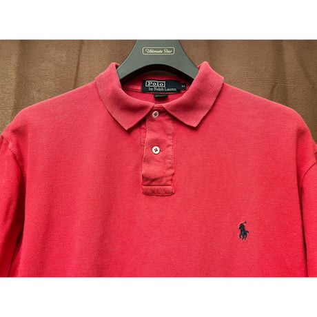希少 MADE IN USA製 Polo by Ralph Lauren 半袖鹿の子ポロシャツ レッド Mサイズ