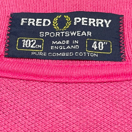 MADE IN ENGLAND製 FRED PERRY 半袖鹿の子ポロシャツ ローズ 40/Lサイズ