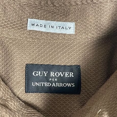 MADE IN ITALY製 GUY ROVER PER UNITED ARROWS 半袖ニットポロシャツ ブラウン Mサイズ