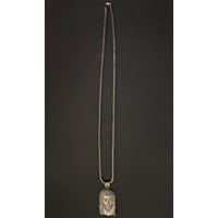 JESUS ブラックストーンペンダントヘッド付き フランクリンチェーンネックレスセット ブラック
