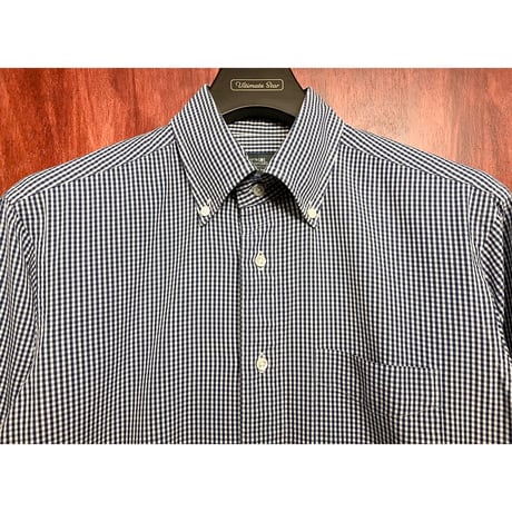 MADE IN JAPAN製 Maker's Shirt 鎌倉 ギンガムチェック柄長袖ボタンダウンシャツ ネイビー 40-84サイズ