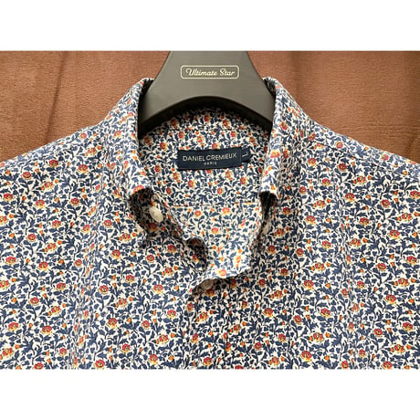 MADE IN JAPAN製 DANIEL CREMIEUX 半袖花柄ボタンダウンシャツ マルチカラー Lサイズ