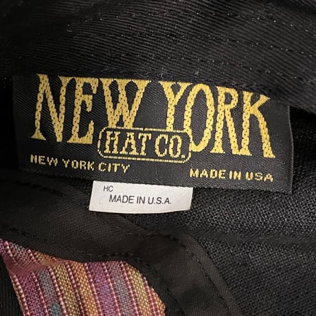 MADE IN USA製 NEW YORK HAT パッチワークリネンハンチングキャップ マルチカラー L/XLサイズ