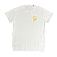 ★新品★ MADE IN ITALY製 MAGLIA 2024年SSモデル「ARANCIA」ポケット付きプリントクルーネックTシャツ ホワイト S～Lサイズ