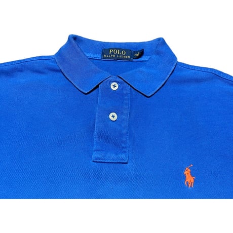 POLO RALPH LAUREN グラデーション半袖鹿の子ポロシャツ ブルー×サックス Sサイズ