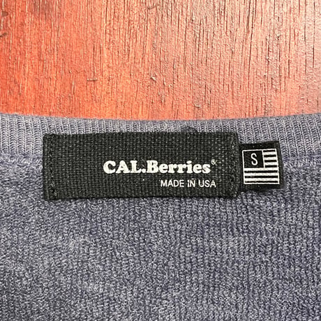 MADE IN USA製 CAL.Berries 長袖ニットカットソー ブルーグレー Sサイズ