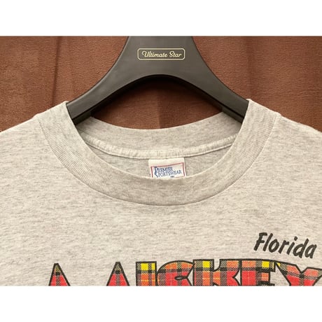 MADE IN USA製 PREMIER SPORTSWEAR × The Walt Disney Company by Sherry Mig ミッキー&ミニーマウス Tシャツ グレー Lサイズ