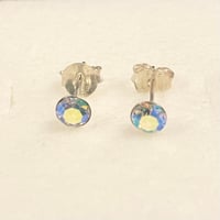 オーロラカラーダイヤ風ピアス小セット オーロラ×シルバー