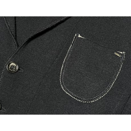 MADE IN ITALY製 GAS ニットテーラードジャケット ブラック 50サイズ