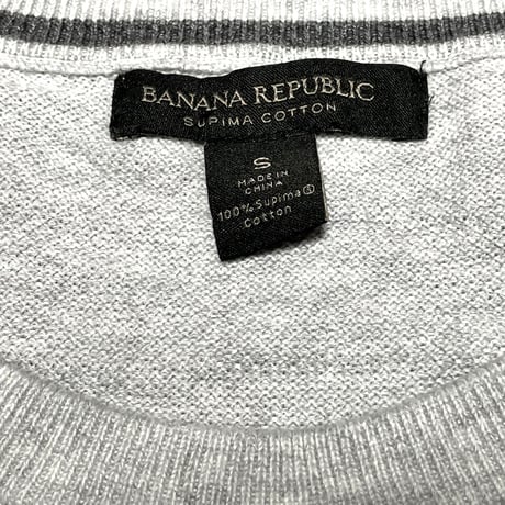 BANANA REPUBLIC クルーネックスーピマコットンセーター グレー Sサイズ